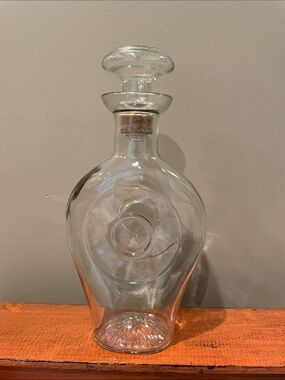 Elegant Clear Glass Ring style donut Decanter vintage piece